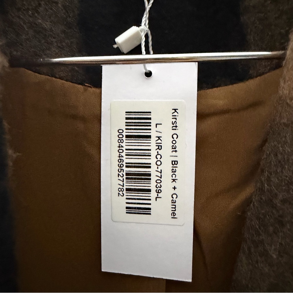 NEW Baltic Born Kirsti Coat Buffalo Check Plaid Brown Black Jacket Large - Picture 7 of 12